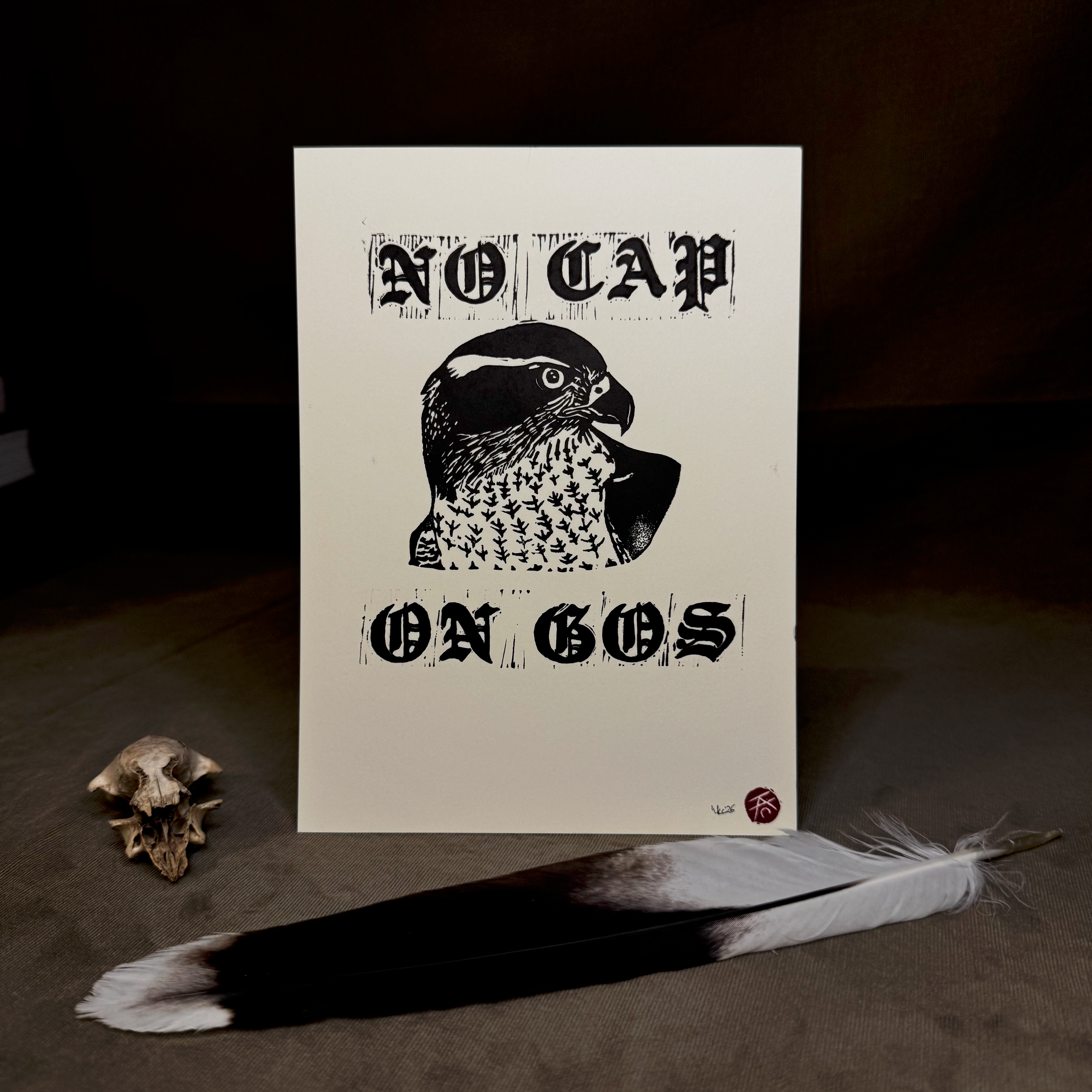 An Unhooded Gos Original Print 5.5x7.5