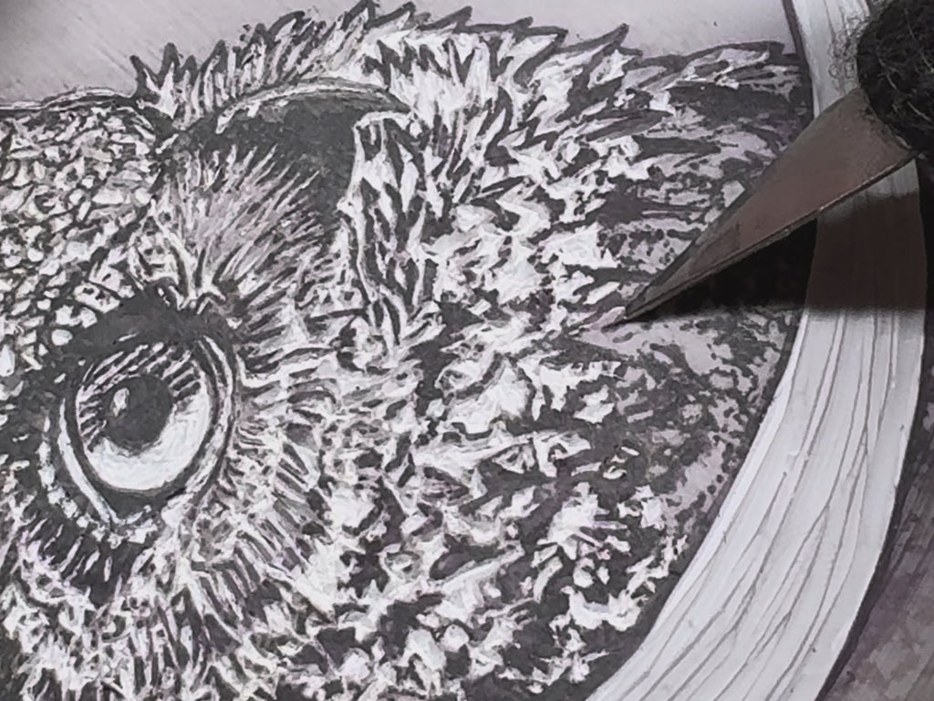 Bubo bubo Original Print 5.5x6